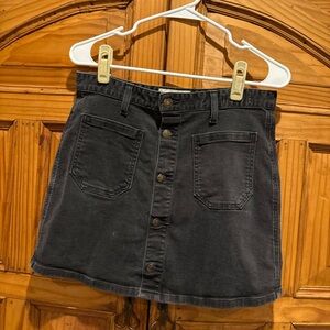 Denim & Supply Ralph Lauren Charcoal Button-Front Mini Skirt